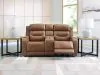 Ashley Furniture PCU1160018A Ashley Furniture PCU1160018A Knightington - Power Reclining Loveseat With Audio Console - Caramel