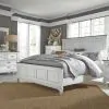 Liberty Furniture 417-BR-QPBDMC Liberty Furniture 417-BR-QPBDMC Allyson Park - 4 Piece Bedroom Set (Queen Panel Bed, Dresser & Mirror, Chest) - Wirebrushed White / Charcoal