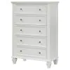 CoasterEssence 201305 Sandy Beach - 5-Drawer Bedroom Chest - Cream White