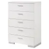 CoasterEssence 203505 Felicity - 5-Drawer Bedroom Chest - White High Gloss
