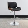 CoasterEssence 130502 Folsom - Upholstered Adjustable Bar Stool - Black And Chrome