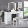 Furniture of America FOA-DK5240-SET Louise - Vanity With Stool - White
