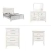 New Classic 00-677W-15C New Classic 00-677W-15C Andover - 6/6 Eastern King 5 Piece Bedroom Set (Bed & Dresser & Mirror & Chest & Nightstand) - White