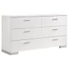 Coaster Fine Furniture 203511Q-S4 Felicity - 4 Piece Queen Bedroom Set - White High Gloss