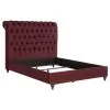 Coaster Fine Furniture 360341Q-S4 Devon - 4 Piece Queen Bedroom Set - Wine Red And Dark Oak