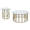Coaster Fine Furniture 708058-S2 Monett - 2 Piece Coffee And End Table Set - Chocolate Brass