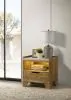 Coaster Fine Furniture 222972 Henderson - 1-Drawer LED Nightstand Bedside Table - Medium Oak