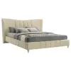 Coaster Fine Furniture 315956KE Evelyn - Upholstered Eastern King Panel Platform Bed - Ivory