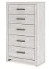 Ashley Furniture B3788-46 Cayboni - Five Drawer Chest - Whitewash