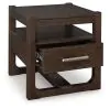 Ashley Furniture T856-2 Breckington - Square End Table - Dark Brown