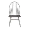 Liberty Furniture 139WH-C1000S Farmhouse - Windsor Back Side Chair - Two Tone White / Wood Tone