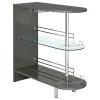 CoasterEssence 101073 Adolfo - Rectangular 2-Tier Home Bar Table - Gray High Gloss
