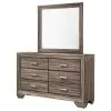 CoasterEveryday 204193M Kauffman - 6-Drawer Dresser With Mirror - Washed Taupe