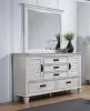 CoasterEssence 205333M Franco - 5-Drawer Dresser With Mirror - Distressed White