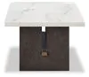 Ashley Furniture T779-1 Burkhaus - Rectangular Cocktail Table - White / Dark Brown