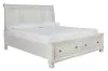 Ashley Furniture B742/31/36/46/77/74/98 Ashley Furniture B742/31/36/46/77/74/98 Robbinsdale - 6 Pc. - Dresser, Mirror, Chest, Queen Sleigh Bed with 2 Storage Drawers - Antique White