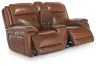 Ashley Furniture U1120418 Healy Pier - Power Reclining Loveseat With Console / Adj Headrest - Chocolate