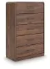 Ashley Furniture PCB386-46 Fortlorn - Five Drawer Chest - Walnut Brown
