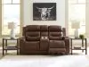 Ashley Furniture PCU1160218A Knightington - Power Reclining Loveseat With Audio Seating - Brown