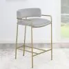 CoasterEssence 182159 Comstock - Upholstered Low Back Stool - Gold And Gray
