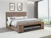 Coaster Fine Furniture 305811Q Senna - Upholstered Queen Audio Flame Visualizer Bed - Brown