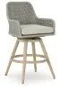 Ashley Furniture P798-130 Seton Creek - Barstool With Cushion (Set of 2) - Beige / Gray