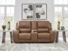 Ashley Furniture PCU6260618 DeepWakes - Power Reclining Loveseat / Console / Adjustable Headrest - Caramel