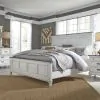 Liberty Furniture 417-BR-QPBDMN Liberty Furniture 417-BR-QPBDMN Allyson Park - 4 Piece Bedroom Set (Queen Panel Bed, Dresser & Mirror, Nightstand) - Wirebrushed White / Charcoal