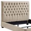 CoasterEssence 300007Q Chloe - Upholstered Queen Panel Bed - Oatmeal