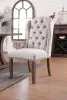 Furniture of America CM3829F-SCW-2PK Gianna - Wingback Chair (Set of 2) - Rustic Oak /Ivory