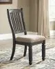Ashley Furniture D736-01 Tyler Creek - Dining UPH Side Chair (Set of 2) - Slatback - Black / Grayish Brown