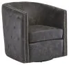Ashley Furniture A3000202 Brentlow - Swivel Accent Chair - Distressed Black