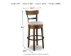 Ashley Furniture D546-430 Valebeck - Tall UPH Swivel Barstool - Brown