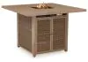 Ashley Furniture P749-665 Walton Bridge - Square Bar Table W/Fire Pit - Driftwood