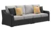 Ashley Furniture P792-854 Beachcroft - 2-Piece Outdoor Loveseat with Cushion - Black / Light Gray