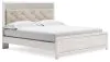 Ashley Furniture B2640B50 Altyra - King Panel Bed With Upholstered Headboard - White