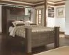 Ashley Furniture B251/31/36/46/67/64/98 Juararo - 6 Pc. - Dresser, Mirror, Chest, Queen Poster Bed - Dark Brown