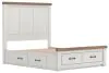 Ashley Furniture B4615B16 Savonport - Queen Panel Storage Bed With Storage Footboard And 2 Under Bed Storage Units - White / Brown