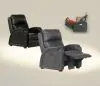 Jackson Furniture Industries 7647957-1273/88-3073/88 Jackson Furniture Industries 7647957-1273/88-3073/88 Reliever - Leather Power Headrest Power Lay Flat Reclining With CR3 Massage / Zero Gravity - Black