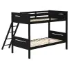 CoasterEveryday 405051BLK Littleton - Wood Twin Over Twin Bunk Bed - Black