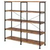 CoasterEveryday 801543 Analiese - 4-Shelf Double Bookshelf - Rustic Nutmeg