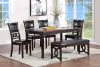 New Classic 40-1701E-D4CB New Classic 40-1701E-D4CB Gia - 6 Piece Dining Table & 4 Chairs & Bench - Ebony