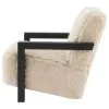 Coaster Fine Furniture 907533 Fitzroy - Faux Fur Upholstered Chair Solid Wood Arms - Latte