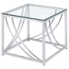 Coaster Fine Furniture 720498-S3 Lille - 3 Piece Glass Top Coffee End Sofa Table Set - Chrome