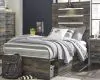 Ashley Furniture B211/31/36/53/52/50(2)/B100-11 Ashley Furniture B211/31/36/53/52/50(2)/B100-11 Drystan - 7 Pc. - Dresser, Mirror, Twin Panel Bed with 4 Side Drawers - Brown / Beige