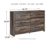 Ashley Furniture B211/31/36/58/56/97 Ashley Furniture B211/31/36/58/56/97 Drystan - 5 Pc. - Dresser, Mirror, King Panel Bed - Brown / Beige