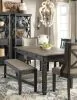 Ashley Furniture D736/25/01(2)/02(2)/00 Ashley Furniture D736/25/01(2)/02(2)/00 Tyler Creek - 6 Pc. - Dining Room Table, 2 Side Chairs, 2 Upholstered Side Chairs, Bench - Dark Gray