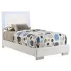 CoasterEssence 203500T Felicity - Wood Twin LED Panel Bed - White High Gloss
