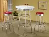CoasterEveryday 2299R Retro - Upholstered Metal Swivel Bar Stool (Set of 2) - Red
