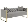 CoasterElevations 509111-S2 Eastbrook - 2 Piece Velvet Upholstered Tufted Sofa Set - Gray